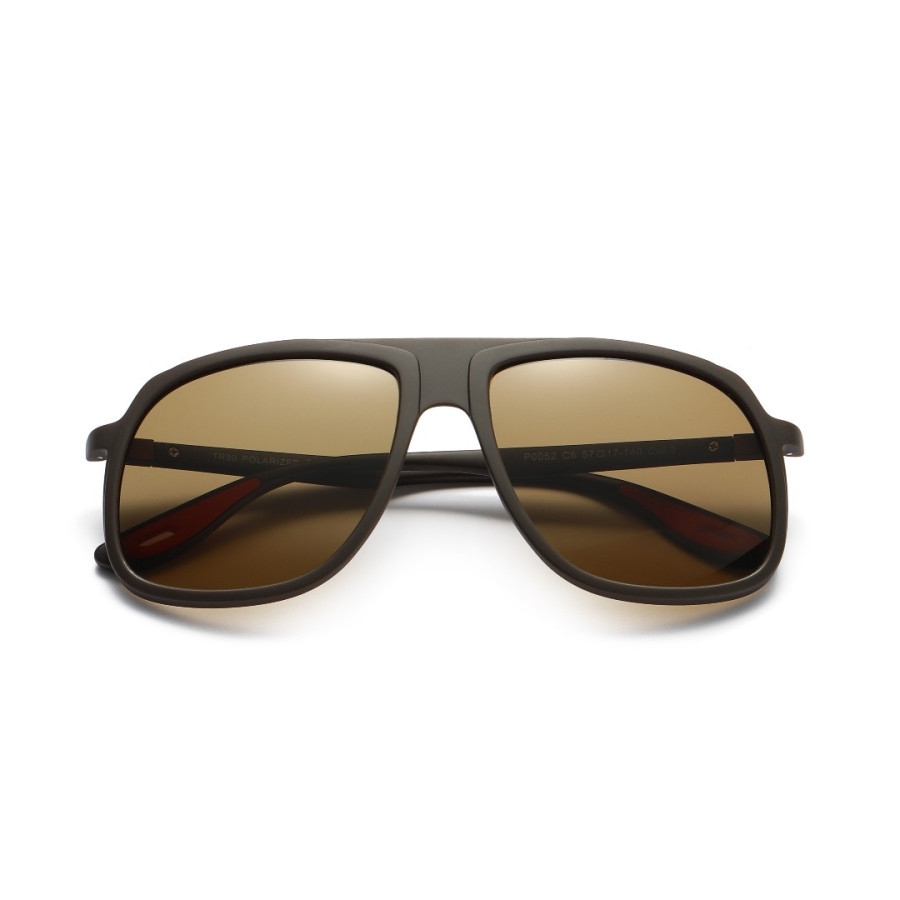 Gafas de sol unisex en TR90 con lentes polarizados dorados y detalles