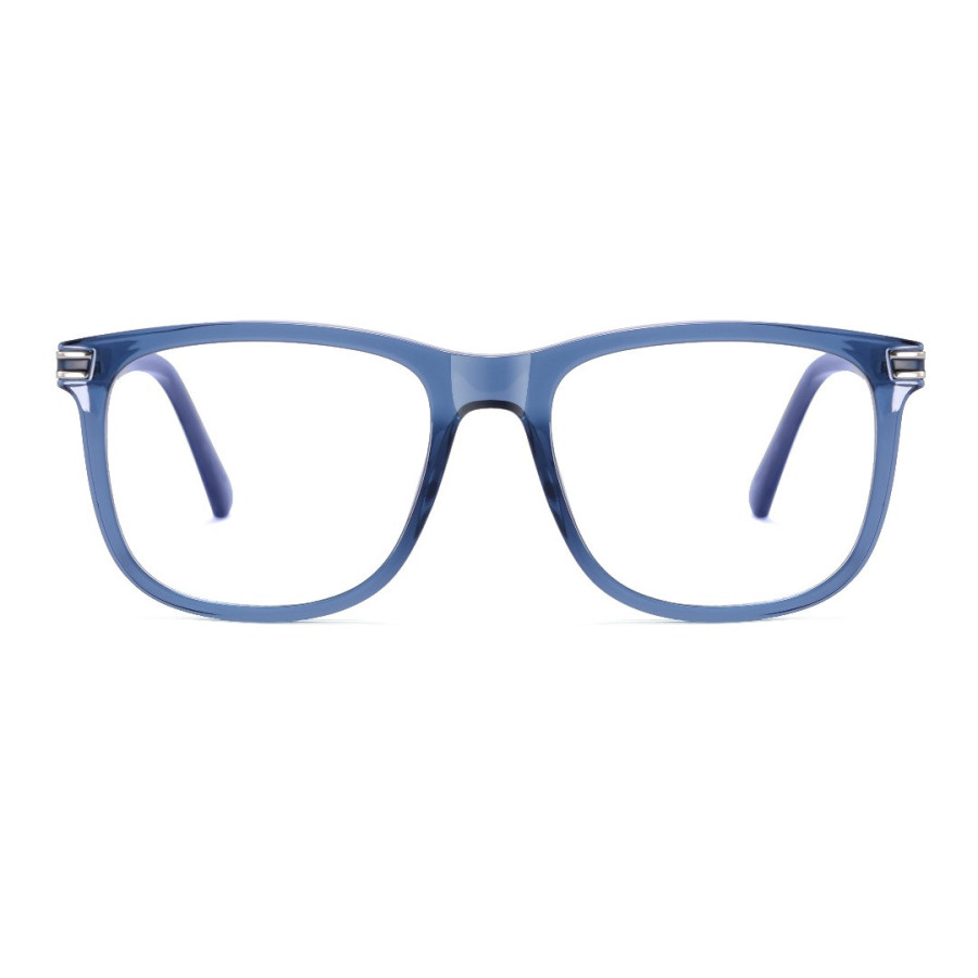 Montura azul translúcida en TR90, ligera, resistente